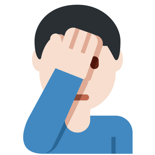 Man Facepalming: Light Skin Tone, the previous design