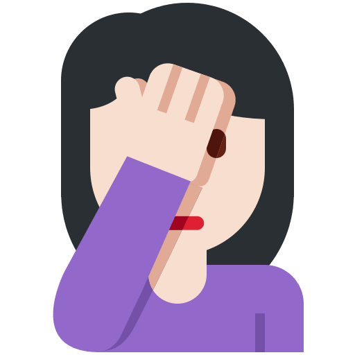 Person Facepalming: Light Skin Tone, the previous design