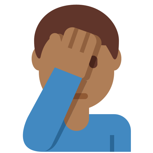 Man Facepalming: Medium-Dark Skin Tone, the previous design