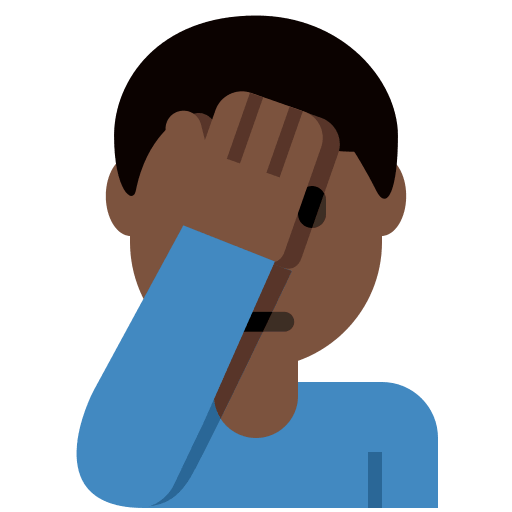 Man Facepalming: Dark Skin Tone, the previous design