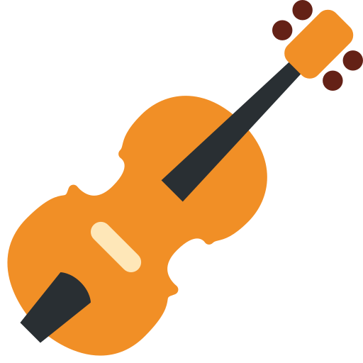 Violin as drawn by Twitter / X in Twemoji 2.2