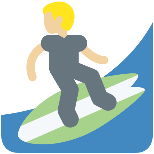 Person Surfing: Medium-Light Skin Tone, the design in this release