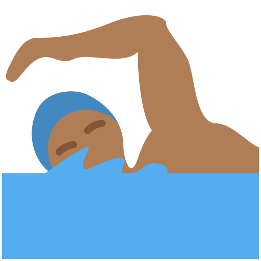 Person Swimming: Medium-Dark Skin Tone, the design in this release