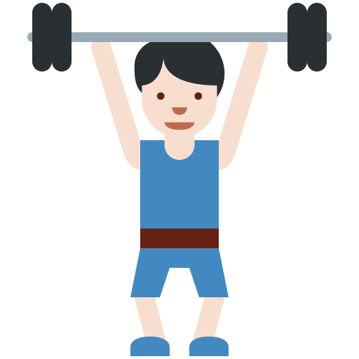 Person Lifting Weights: Light Skin Tone, the design in this release