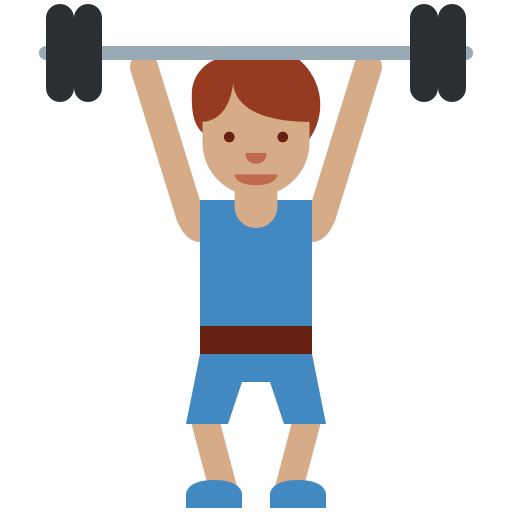 Person Lifting Weights: Medium Skin Tone, the design in this release