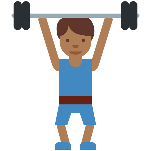 Person Lifting Weights: Medium-Dark Skin Tone, the design in this release