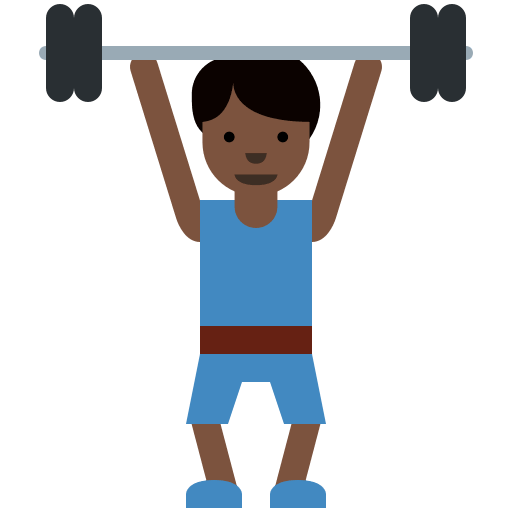 Person Lifting Weights: Dark Skin Tone, the design in this release