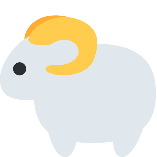 Ewe as drawn by Twitter / X in Twemoji 2.2
