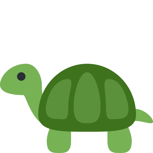Turtle as drawn by Twitter / X in Twemoji 2.2