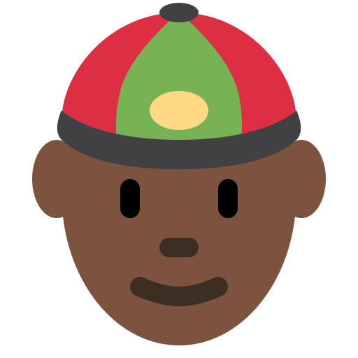 Person with Skullcap: Dark Skin Tone, the design in this release