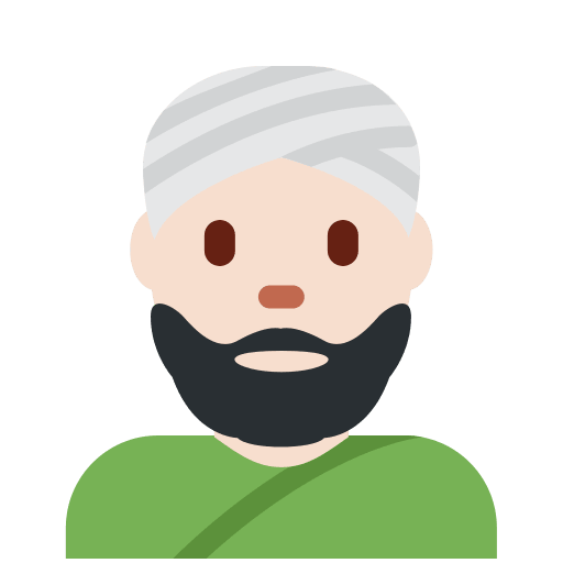 Person Wearing Turban: Light Skin Tone, the design in this release