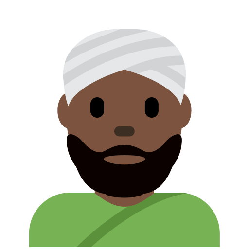 Person Wearing Turban: Dark Skin Tone, the design in this release