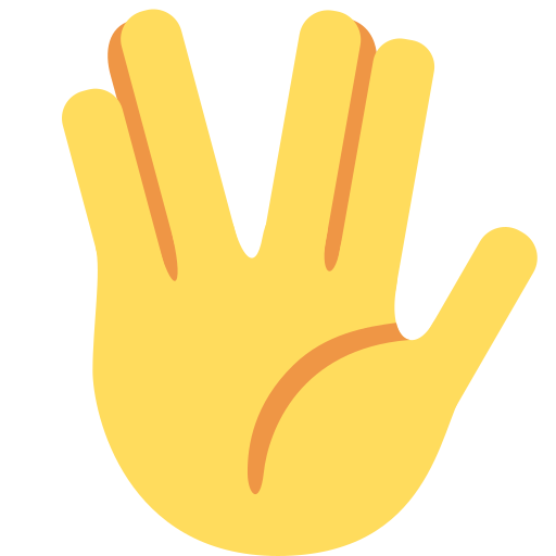 Saluto Vulcaniano as drawn by Twitter / X in Twemoji 2.2