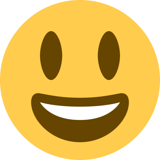 Grinning Face with Big Eyes as drawn by Twitter / X in Twemoji 2.2