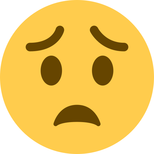 Faccina Preoccupata as drawn by Twitter / X in Twemoji 2.2
