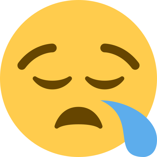 眠い as drawn by Twitter / X in Twemoji 2.2
