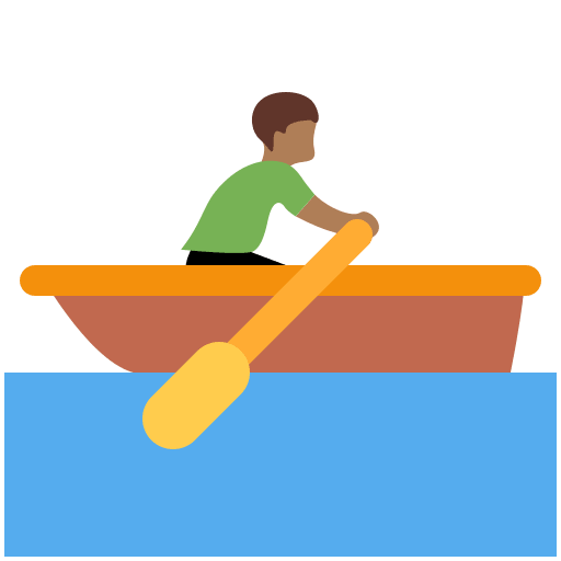 Person Rowing Boat: Medium-Dark Skin Tone, the design in this release