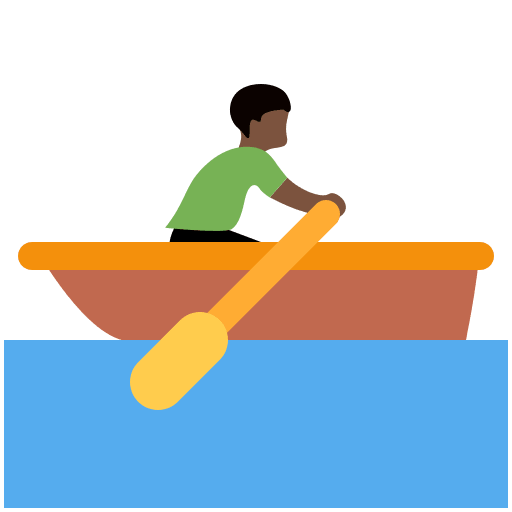 Person Rowing Boat: Dark Skin Tone, the design in this release