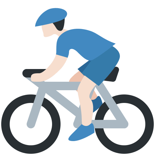 Person Biking: Light Skin Tone, the design in this release
