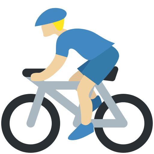 Person Biking: Medium-Light Skin Tone, the design in this release