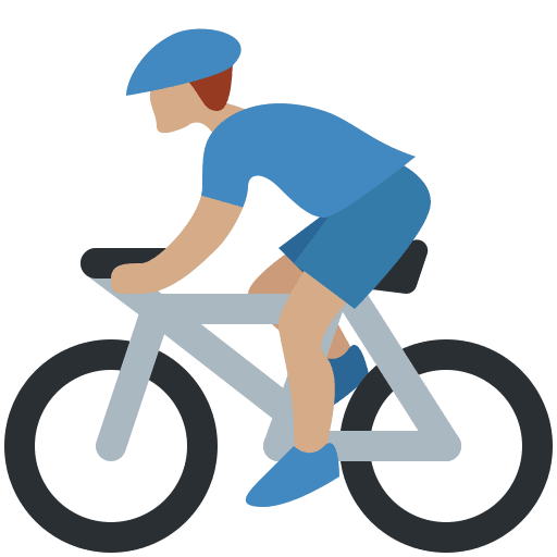 Person Biking: Medium Skin Tone, the design in this release