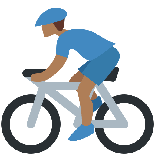 Person Biking: Medium-Dark Skin Tone, the design in this release