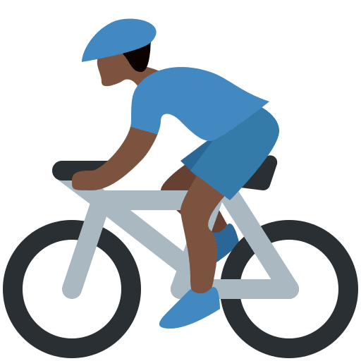 Person Biking: Dark Skin Tone, the design in this release