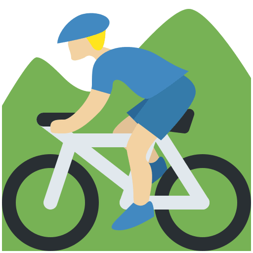 Person Mountain Biking: Medium-Light Skin Tone, the design in this release
