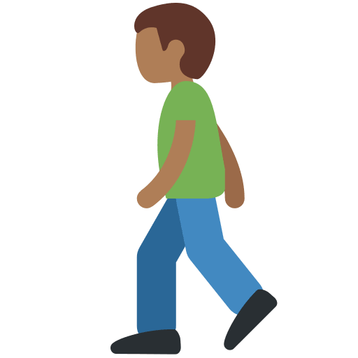 Person Walking: Medium-Dark Skin Tone, the design in this release