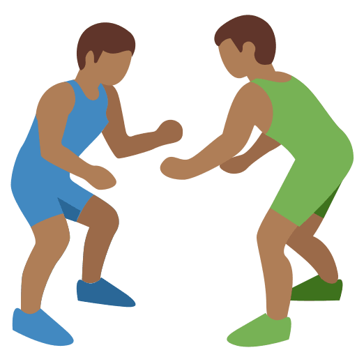 People Wrestling: Medium-Dark Skin Tone, the design in this release