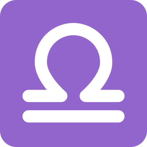 Libra as drawn by Twitter / X in Twemoji 2.2