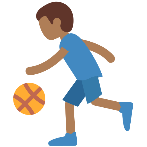Person Bouncing Ball: Medium-Dark Skin Tone, the design in this release