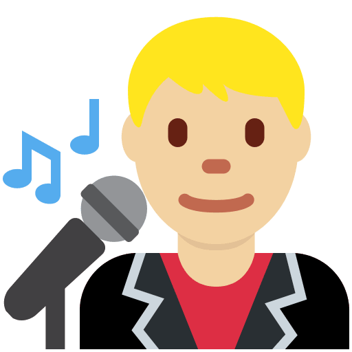 Man Singer: Medium-Light Skin Tone, the previous design