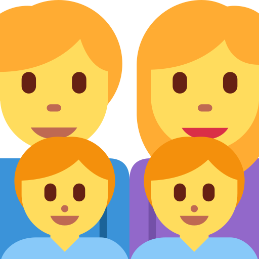 Family: Man, Woman, Boy, Boy, the previous design