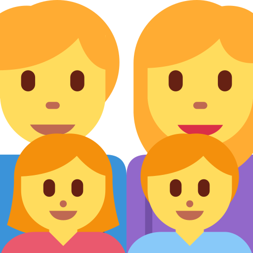 Family: Man, Woman, Girl, Boy, the previous design