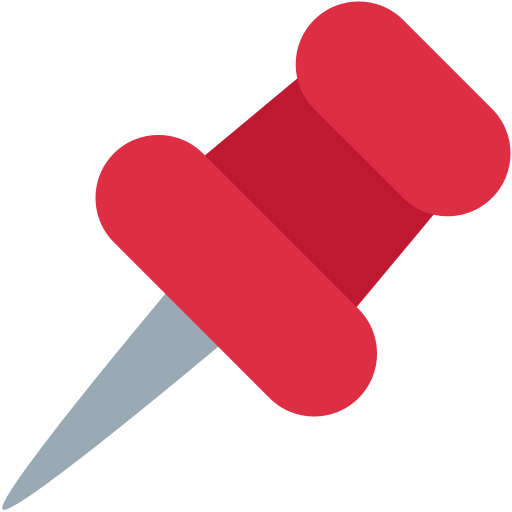 Pushpin as drawn by Twitter / X in Twemoji 2.3
