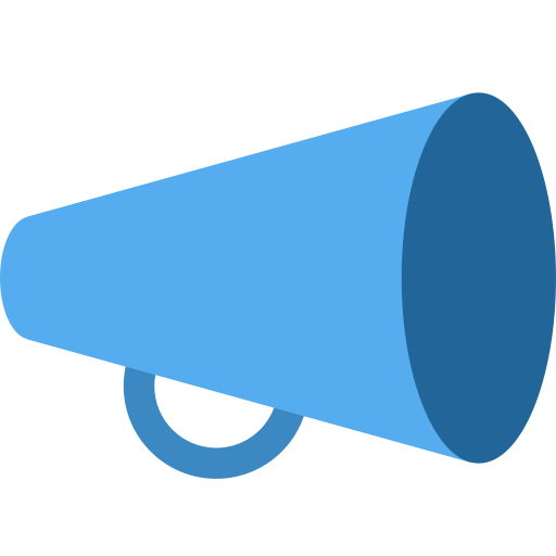 Megaphone as drawn by Twitter / X in Twemoji 2.3