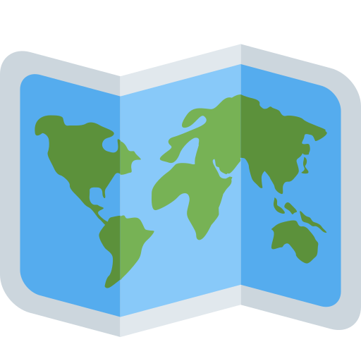 World Map as drawn by Twitter / X in Twemoji 2.3
