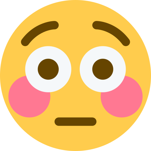 Flushed Face as drawn by Twitter / X in Twemoji 2.3