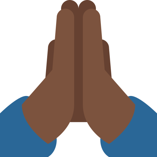 Folded Hands: Dark Skin Tone, the previous design