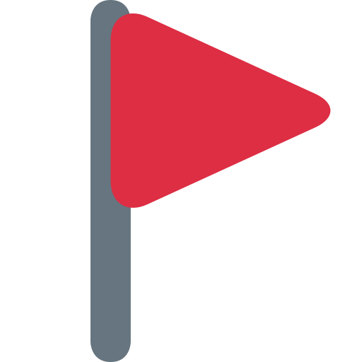 Triangular Flag as drawn by Twitter / X in Twemoji 2.3