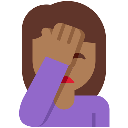 Person Facepalming: Medium-Dark Skin Tone, the design in this release