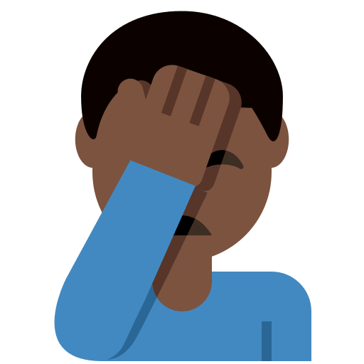 Man Facepalming: Dark Skin Tone, the design in this release