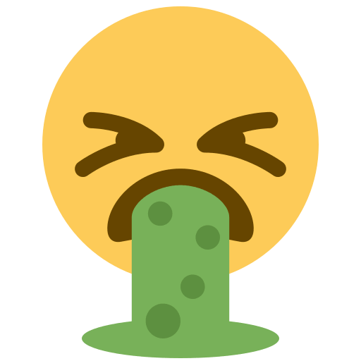 Face Vomiting as drawn by Twitter / X in Twemoji 2.3