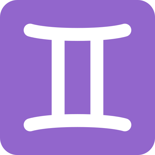 Gemini as drawn by Twitter / X in Twemoji 2.3