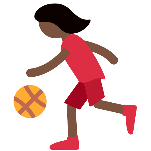 Woman Bouncing Ball: Dark Skin Tone, the previous design