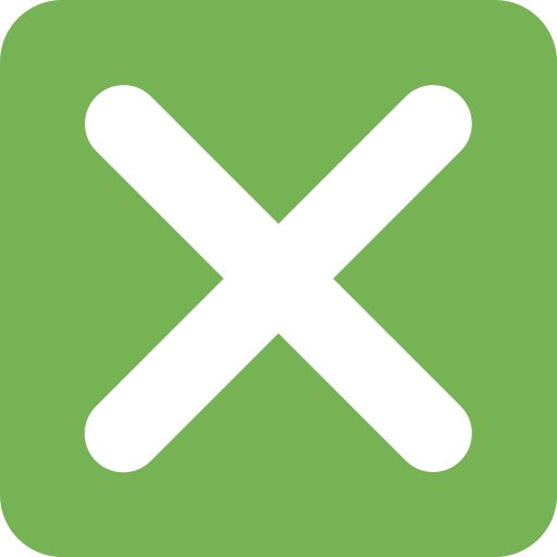 Cross Mark Button as drawn by Twitter / X in Twemoji 2.3