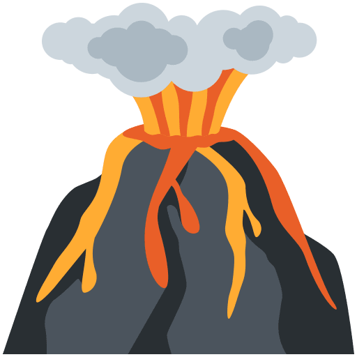 Volcano as drawn by Twitter / X in Twemoji 2.4