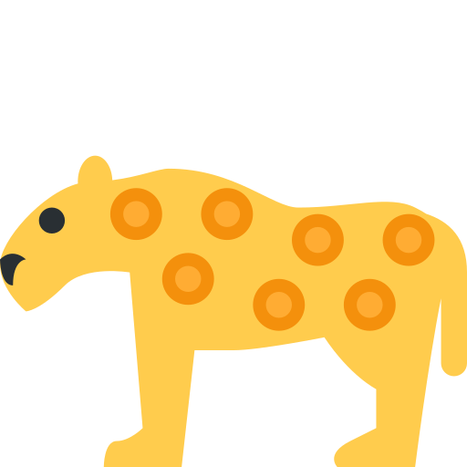 Leopard as drawn by Twitter / X in Twemoji 2.4