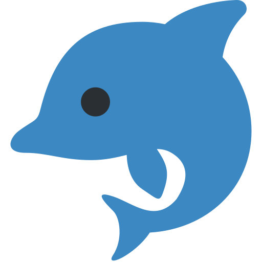 Dolphin as drawn by Twitter / X in Twemoji 2.4